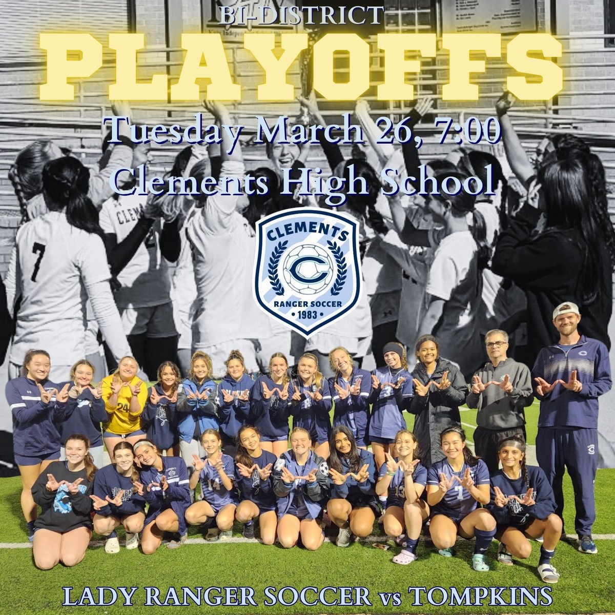 Officially official. 
Home v Tompkins 
Tuesday 7 PM
Let’s Ride Rangers!
#packthestands #RangerPride 
<a href="/CHighFB/">Clements Football</a> <a href="/CHS_Rangers/">Clements Rangers</a> @LethalSoccer <a href="/tascosoccer/">TASCO</a>