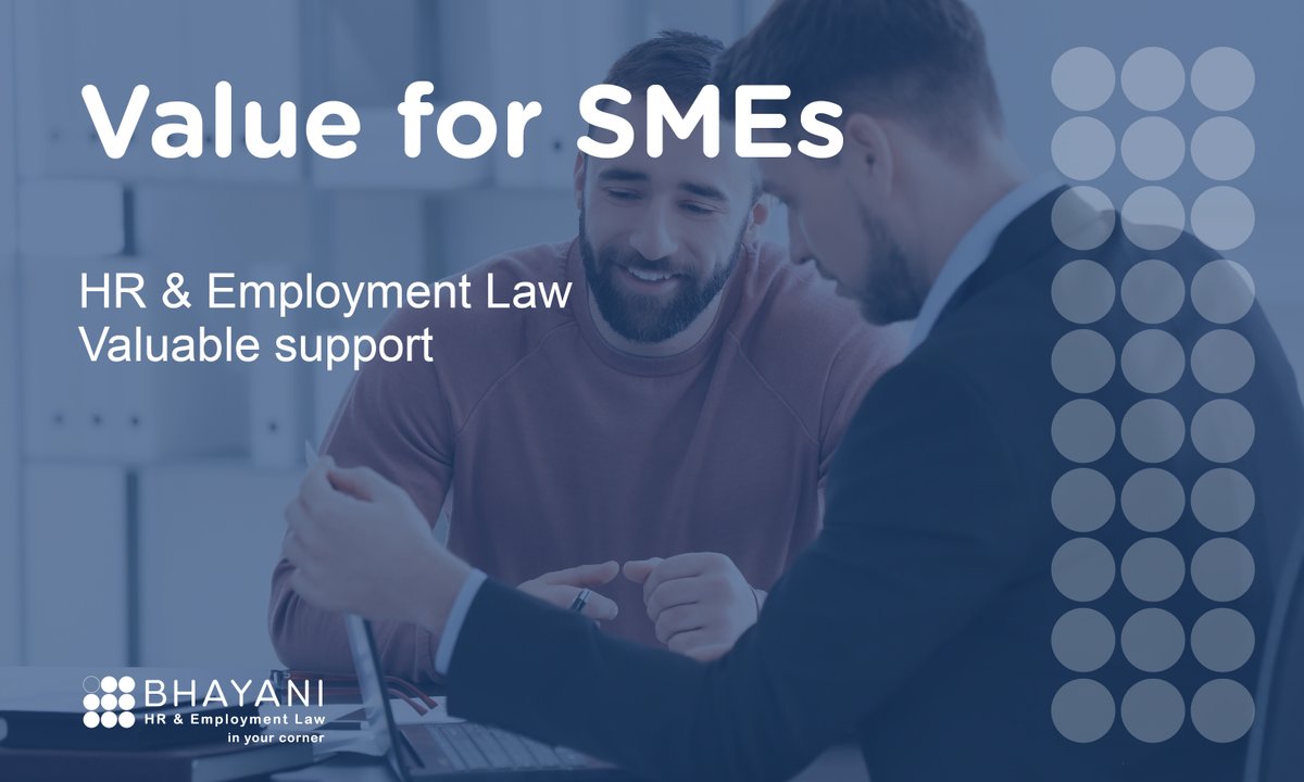 Value for SMEs 💼 SMEs play a vital role in our economy, and we understand the unique challenges you face. Discover the value and support we offer to SMEs at Bhayani HR & Employment Law. 🌐 bhayanilaw.co.uk 📞 Call us: 0333 888 1360 #SMEsupport #BhayaniValue