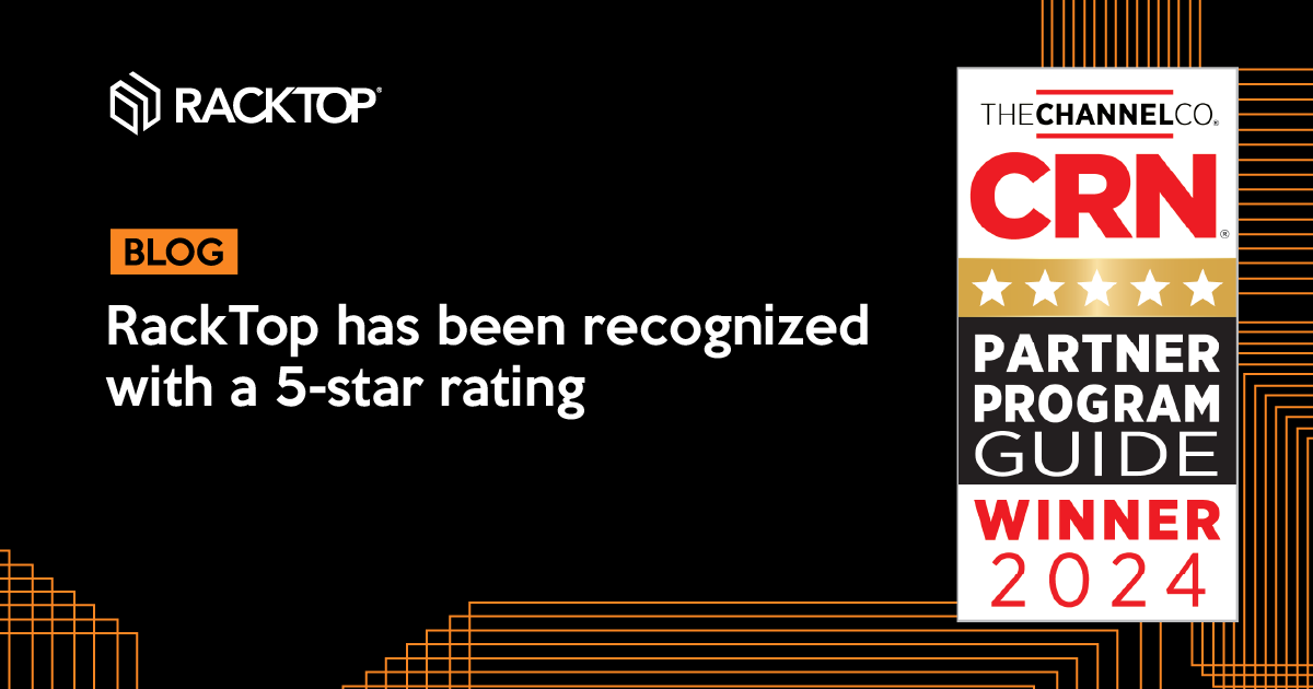 ⭐️⭐️⭐️⭐️⭐️ RackTop has been recognized by @CRN with a prestigious 5-star rating in its 2024 Partner Program Guide. Read more: hubs.li/Q02qzzpz0 #CRNPPG @TheChannelCo