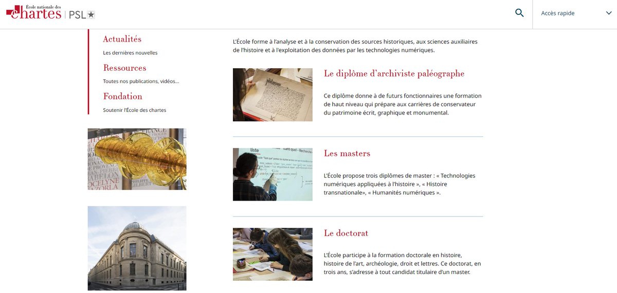 L’@Ecoledeschartes-@psl_univ lance son nouveau site internet ! Doté d’une présentation graphique modernisée, il est davantage ergonomique et accessible pour les utilisateurs. Accéder au site ➡ chartes.psl.eu