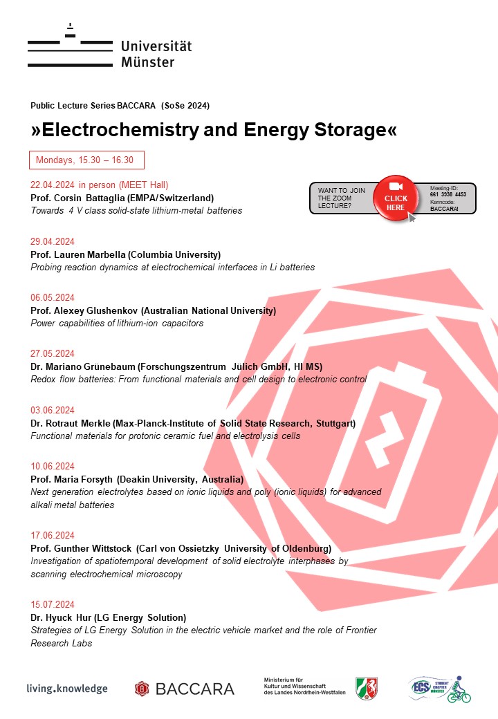 SchoolBaccara's tweet image. Finally, our public lecture series on "Electrochemistry and Energy Storage" will resume at 3:30 pm CEST on April 22nd 🎉. 

Apart from the first talk, all talks can be accessed online via uni-ms.zoom-x.de/j/66139384453?…. 

See you there 🔋🤩!