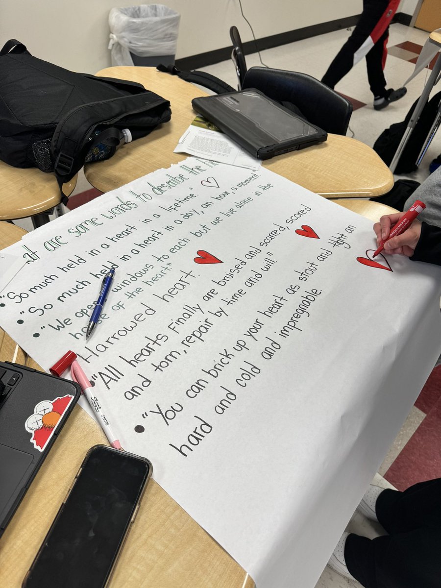 IvelisseSant09's tweet photo. Mrs. Salem’s ESOL 2 students diving into “Joyas Voladoras” in group sessions, unraveling the essence of the heart through words. Collaboration at its finest! #HeartfeltLearning #GroupWork💡📚@MacArthurCards @IrvingISD https://t.co/5vEXtXDNy0