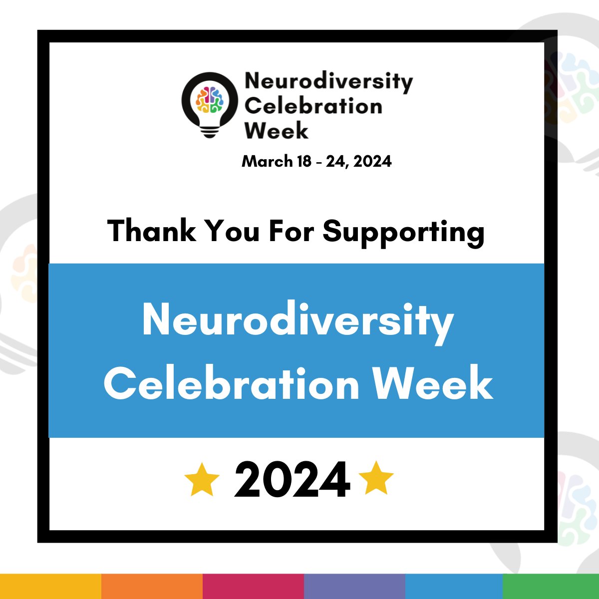 That’s a wrap on #NeurodiversityCelebrationWeek 2024! 🌟 A huge thank you to everyone who showed their support, shared their stories & celebrated different minds, including the event Chairs, Panellists & everyone who attended the events. #NeurodiversityWeek #NCW #ThisIsND