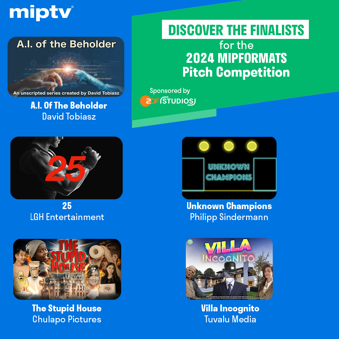 Check out the MIPFORMATS Pitch finalists: these five TV format concepts will be pitched live before a jury of top international studio executives. Sponsored by @zdfstudios . #MIPTV: 8-10 Apr, #Cannes - preceded by the Biggest Weekend in Unscripted, 6-7 Apr. See you there!