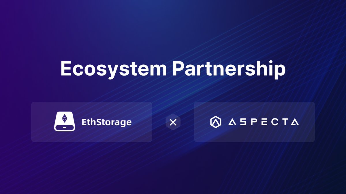 🚀 Exciting news! Our partner @aspecta_id joins forces with the BLOB Storage Race Campaign.

👨‍💻 All verified builders in the EthStorage #BuilderState will receive priority reviews for their applications.

Link GitHub & join us! More proofs, more points ⬇️
aspecta.id/co/blob-storag…