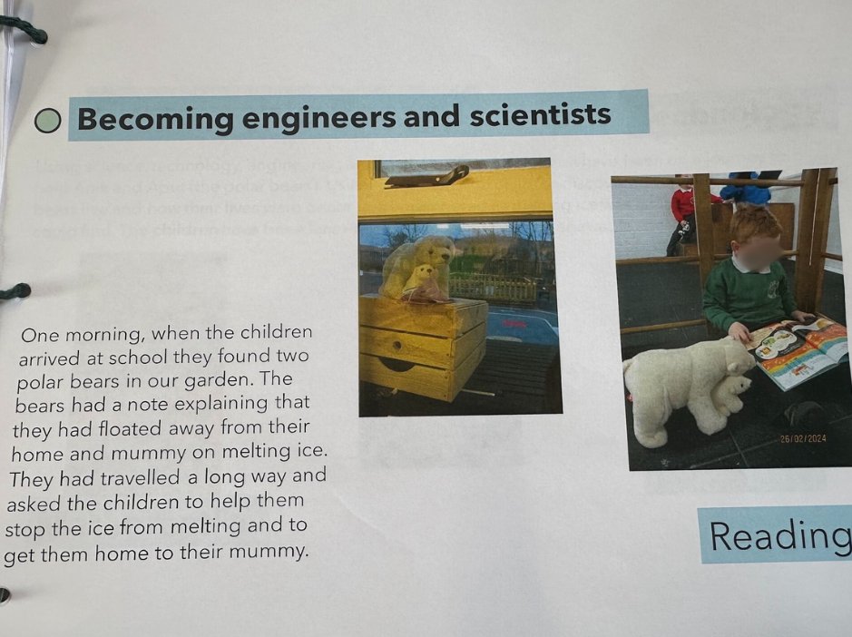 Ever wonder how to get pupils as young as 3 and 4 excited about engineering? With the power of story time of course! 📚 This nursery used this story to learn about climate change, renewable energy, and fossil fuels then they identified a solution to help the polar bears❄️