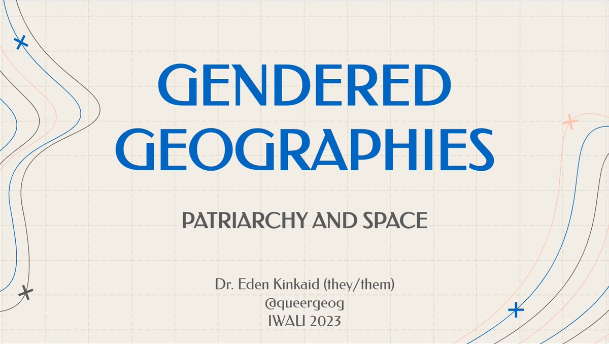 Just posted a recording of my talk 'Gendered geographies: Patriarchy & space' to my website! Accessible (I think?) intro to critical phenomenology, cisheteropatriarchy, and gendered geographies (good for undergrads...and the rest of us!). Check it out! bit.ly/3vitD8C