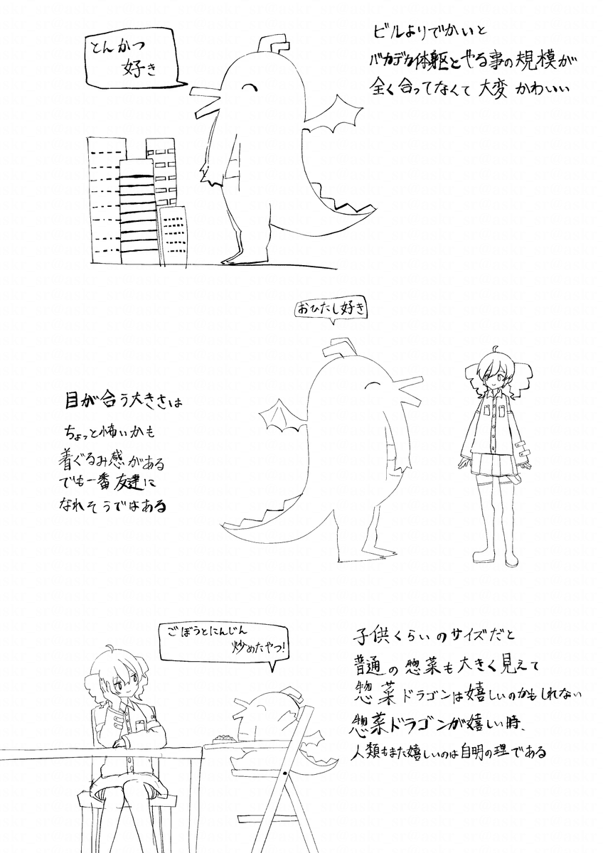 askr_sr's tweet photo. 好きな惣菜発表ドラゴンのサイズ感について考えた https://t.co/42VcfzErRc