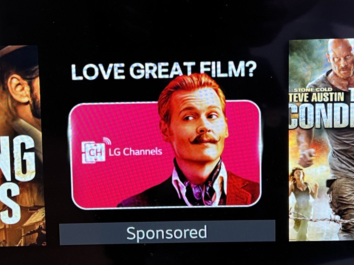 My smart tv suggesting that I regard Mortdecai as ‘great film’ makes me wonder that it might not be as fuckin’ smart as it thinks it is.