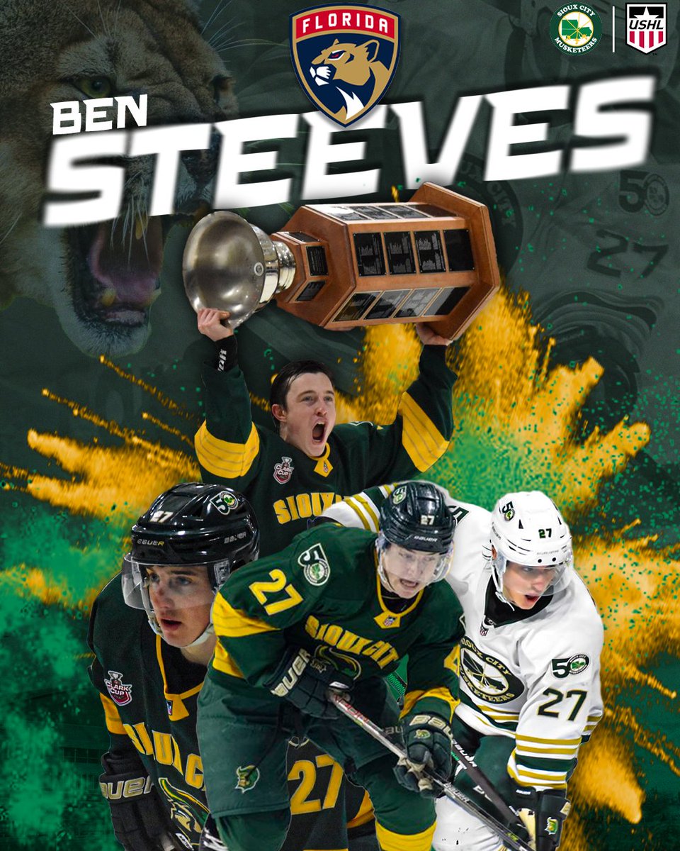 Steeves is going to the Sunshine State. Congratulations to @ben_steeves on his signing with the @flapanthers 

#ForeverAMusketeer | #USHL | #SiouxCity