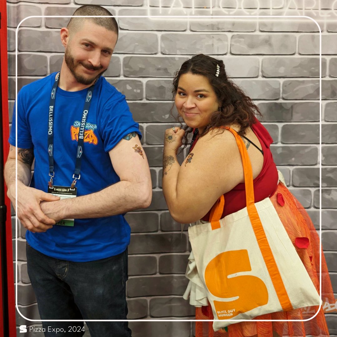 Let’s give a sizzling welcome to new #SliceOutHunger members Michael and Gabby of Spaceship Pizza! They joined our hunger-fighting crew at @PizzaExpo, pledging to give time, money, or pizza to local hunger relief🍕🤝Learn more about our Pizza Partners now: sliceouthunger.org/apply