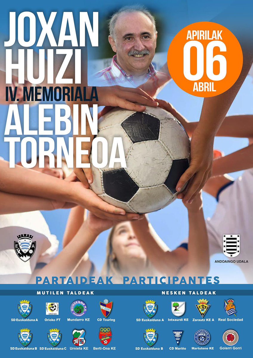 Urtero bezala, aurten ere Joxan Huizi IV. memoriala ospatuko dugu! Aurten datorren apirilaren 6ean izango da, Ubitarten. Oso egun berezia izaten da, sorpresaz eta emozioz betea; beraz, anima zaitezte gurekin ospatzera eta taldeak animatzera!!

#goraeuskalduna