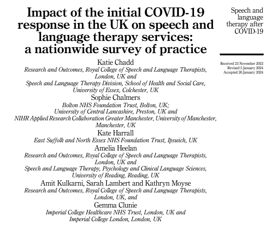 The final instalment of our work exploring #COVID19 & speech and language therapy has been published @emeraldinsight🥳 This time, we looked at how even when we were 'back to normal', the initial response had long-lasting & severe effects on services. ⤵️ emerald.com/insight/1477-7…