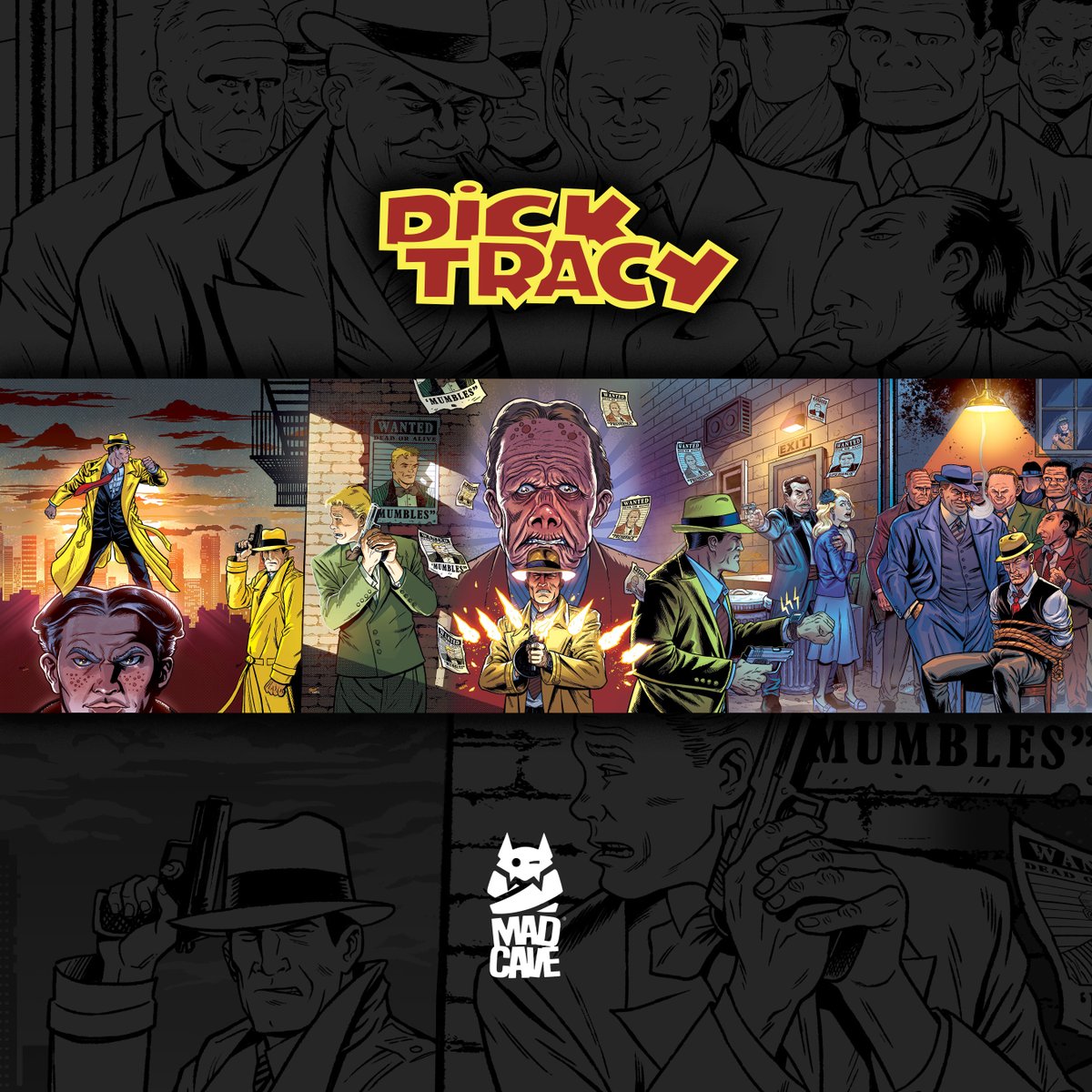 Mad Cave Studios has released all five of my connecting Dick Tracy covers connected minus logos and other cover dress. Colors by the amazing, @nickfil . So happy with how they came out and can wait to start seeing them in print.