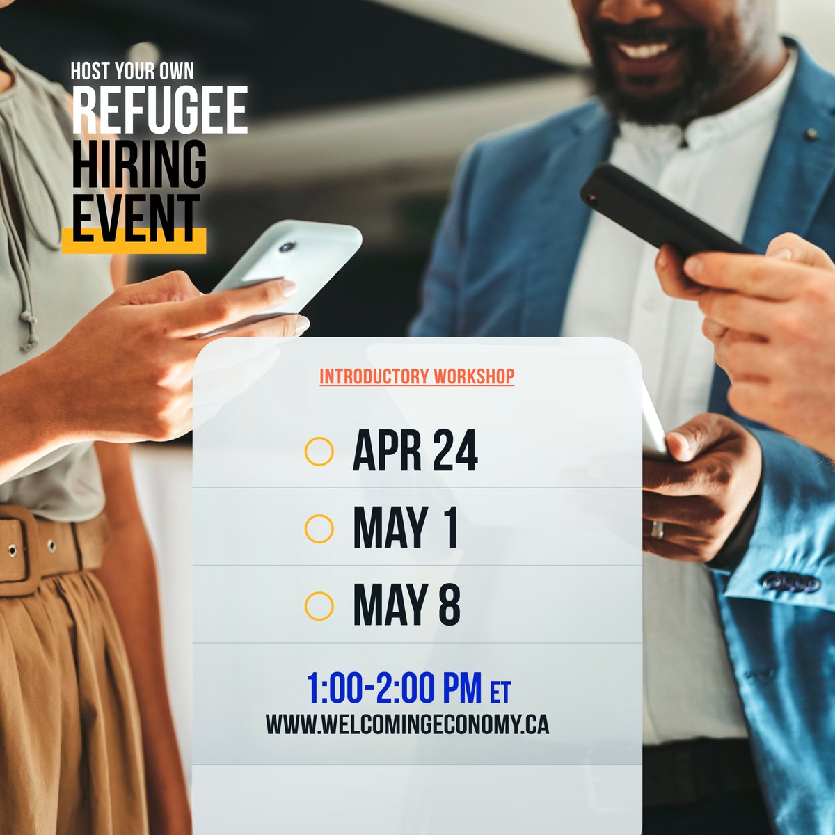 Proud to support Refugee Jobs Agenda Roundtable's #WelcomingEconomy 2024 with an Introductory Workshop to help you host your own Refugee Hiring Event with step-by-step lessons, informal coaching &amp; downloadable resources.

bit.ly/we-training-20… 

#RefugeesWelcome #WithRefugees