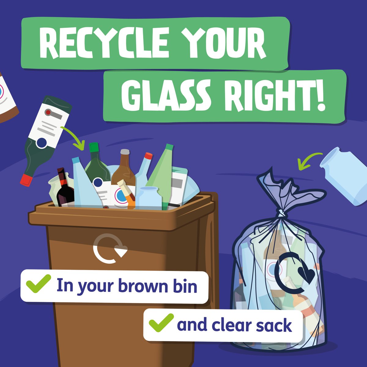 #Solihull please remember to rinse and #recycle any empty glass bottles and jars and place into your brown bin or clear sack 🫙♻️