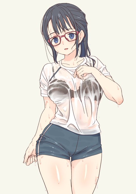 プールに落ちてずぶ濡れ委員長 skebありがとうございました! 