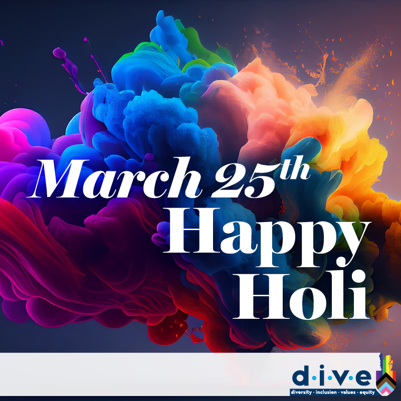 Holi is a Hindu festival that celebrates spring, love and new life. Wishing everyone a vibrant and colorful Holi!