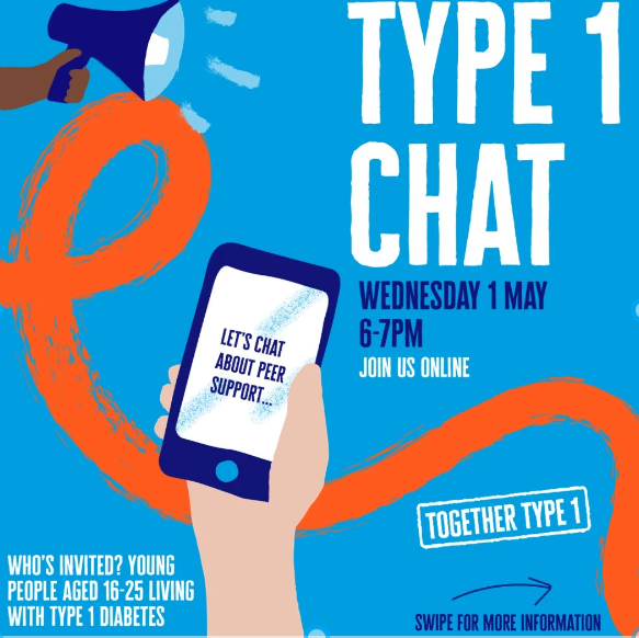 If you're aged 16-25 you can join the Together Type 1 Team online on Wednesday 1 May from 6-7pm as we come together to chat about #PeerSupport and #Type1Diabetes!🤝 ⁠
Contact: lilly.allen@diabetes.org.uk ⁠
⁠