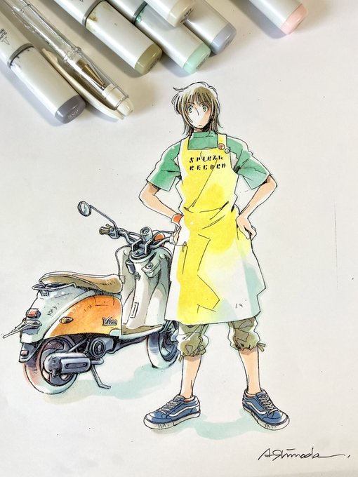 「motorcycle traditional media」 illustration images(Latest)
