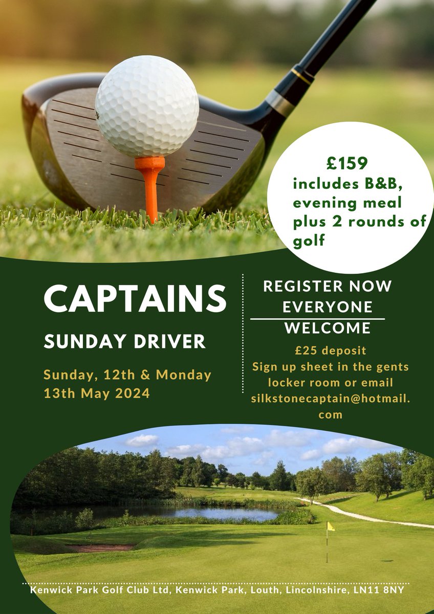 Our 2024 Captain Mr Malcolm Beachill would like to invite you to his Sunday Driver, see details for more information and signing up details.