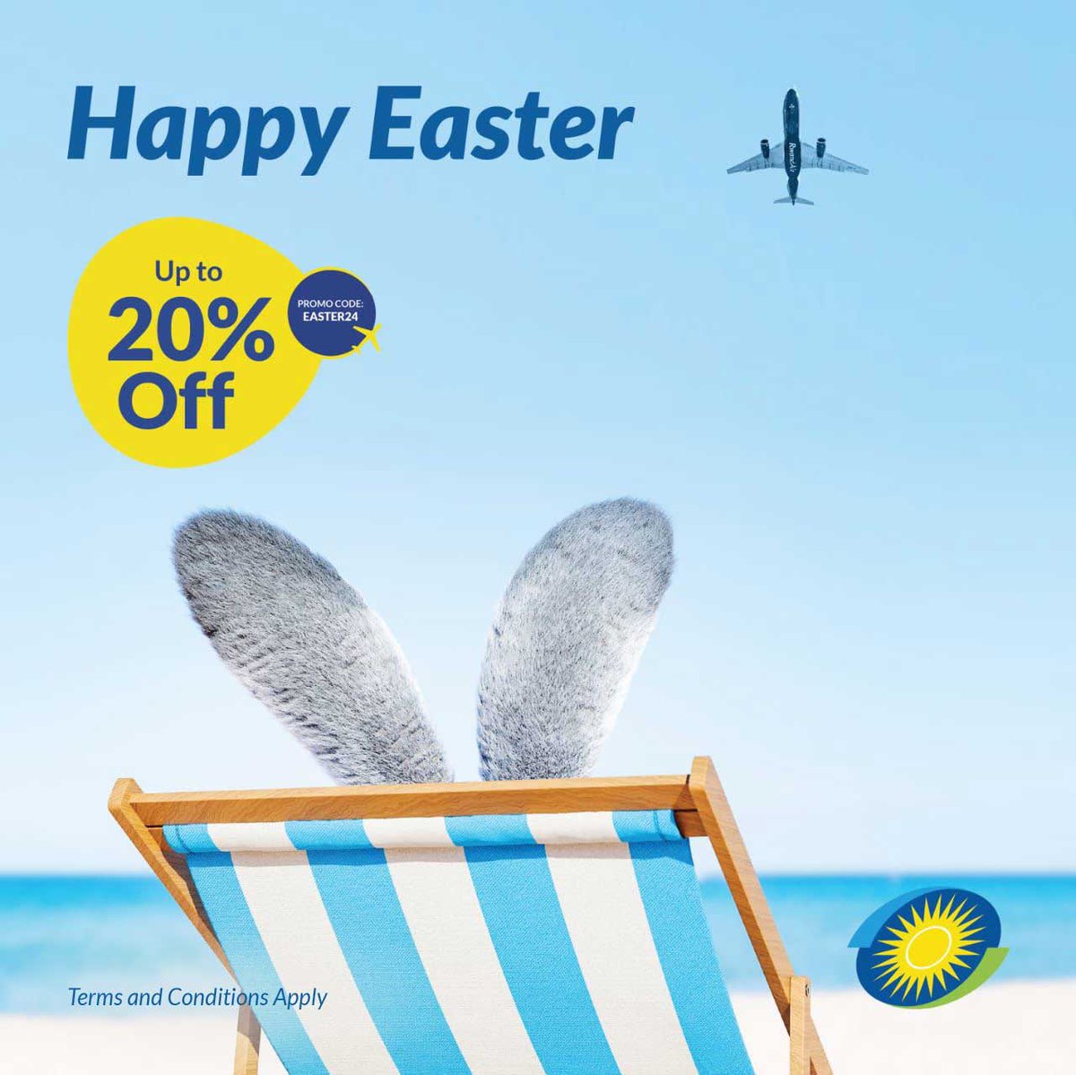 Get 20% off your flight from Kigali this #Easter, and explore new horizons, reconnect with loved ones, or chase those egg-cellent adventures: bit.ly/WbEsT24 #FlyTheDreamOfAfrica #FlySafeWithUs
