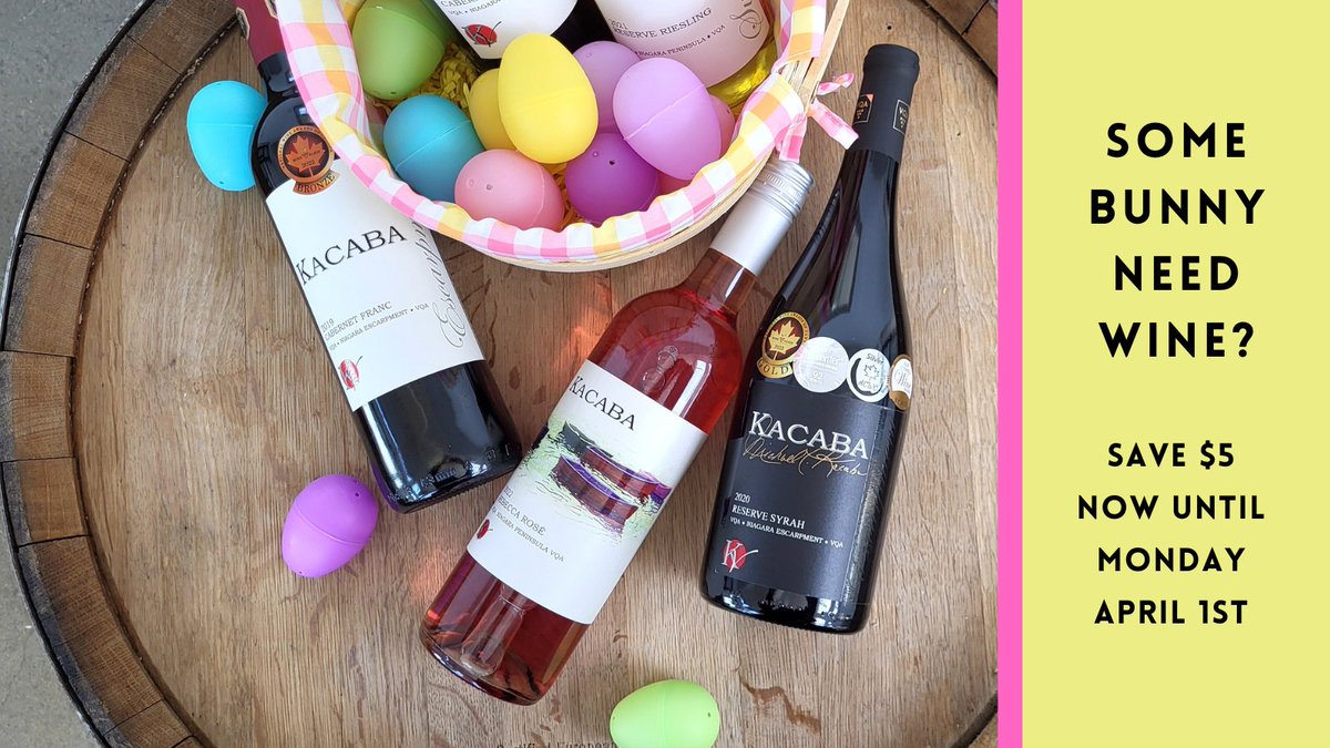 Check out what's on sale, and what's almost sold out! Free Shipping on orders of 6 or more bottles. Use Promo Code: FreeShip6 kacaba.com #EasterWine #WineDelivery #VQA #ONWine #WineCountryOnt