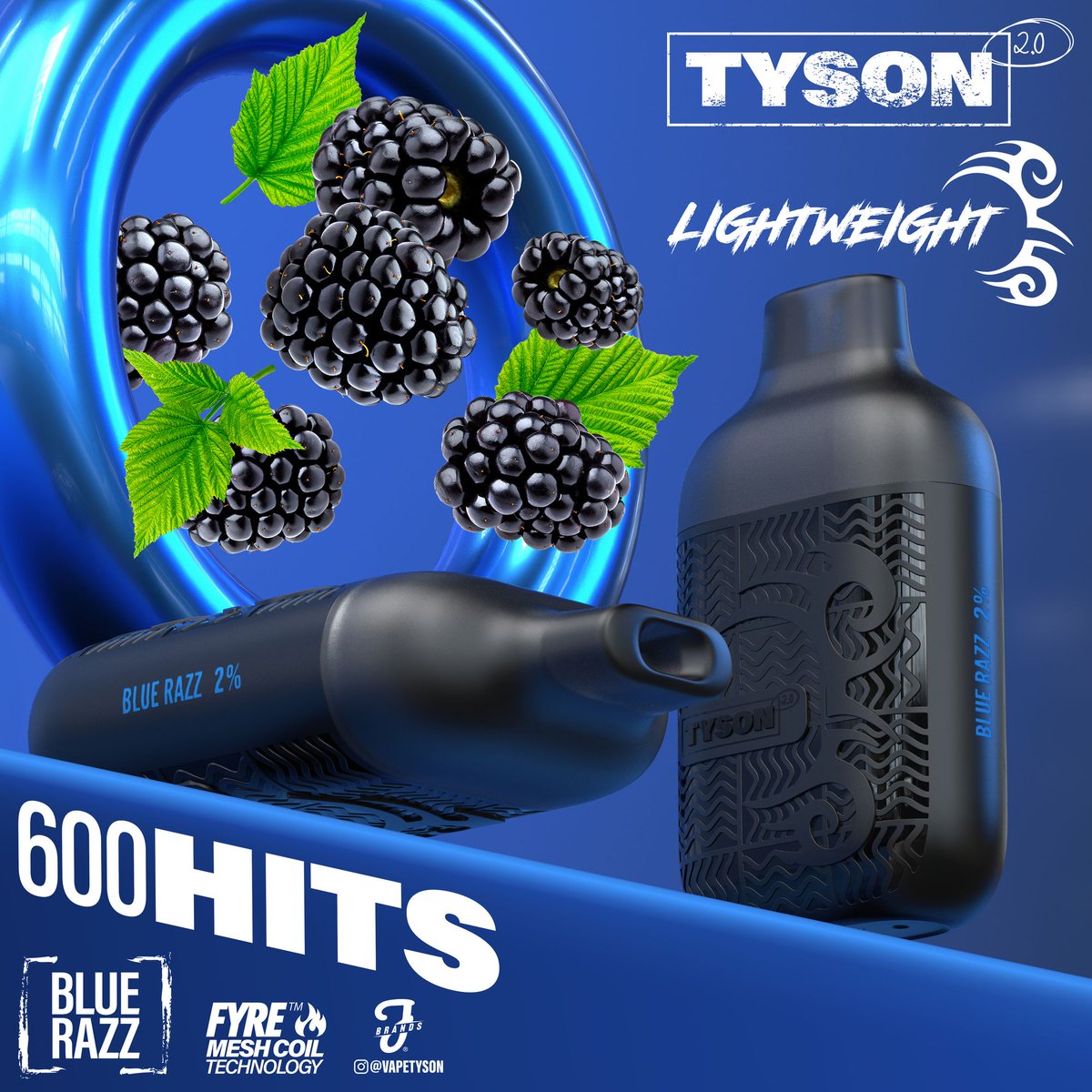 elf bar vape uk Shop Tyson 2.0 Iron Mike 15000 Hits Blue Razz Disposable Vape main image 0