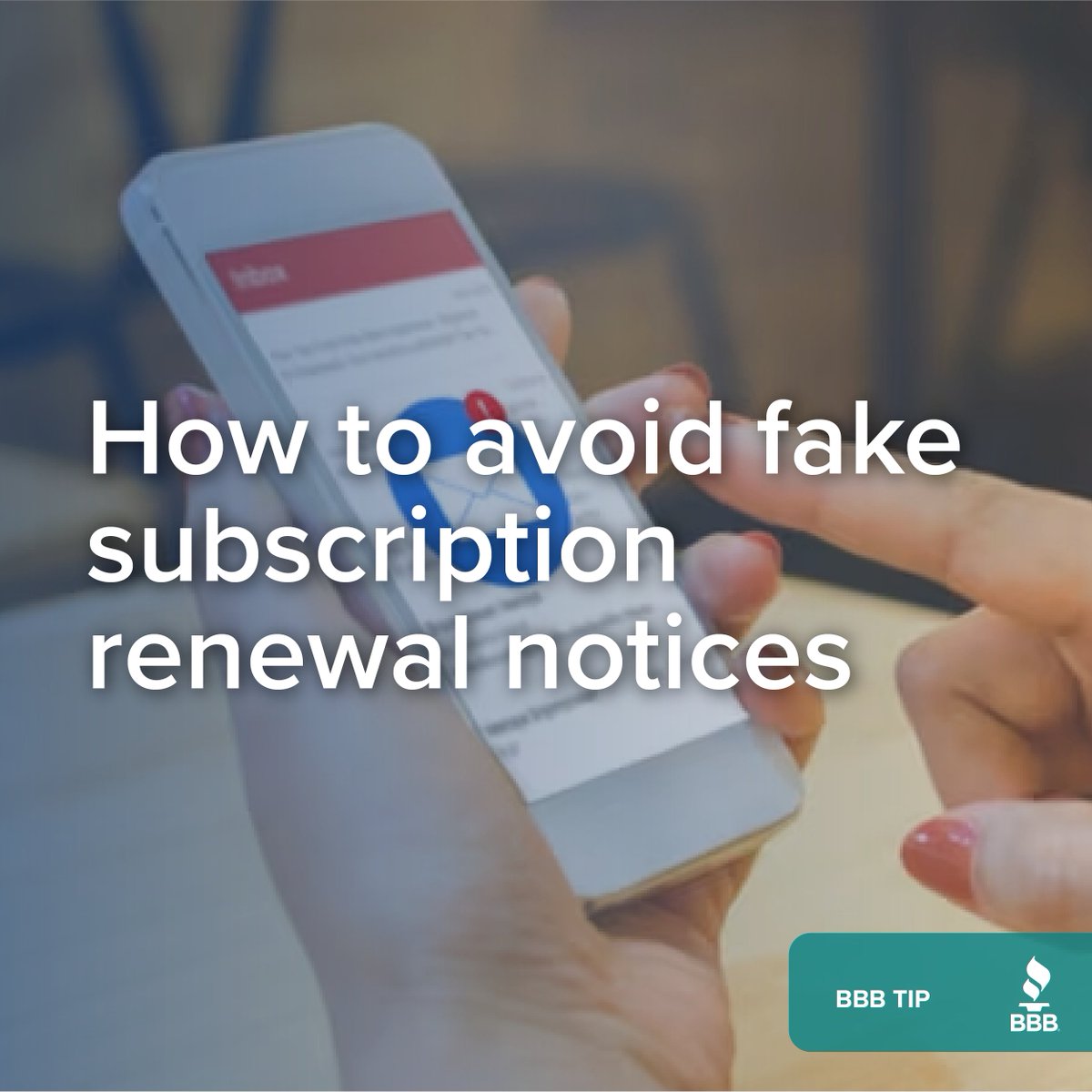 WisconsinBBB's tweet image. Stay alert! Scammers are posing as legitimate businesses in email phishing scams. Protect your personal info with our BBB tips: bbb.org/article/news-r…

#subscriptionscam #bbbalert #bbbscamalert #bbbtip