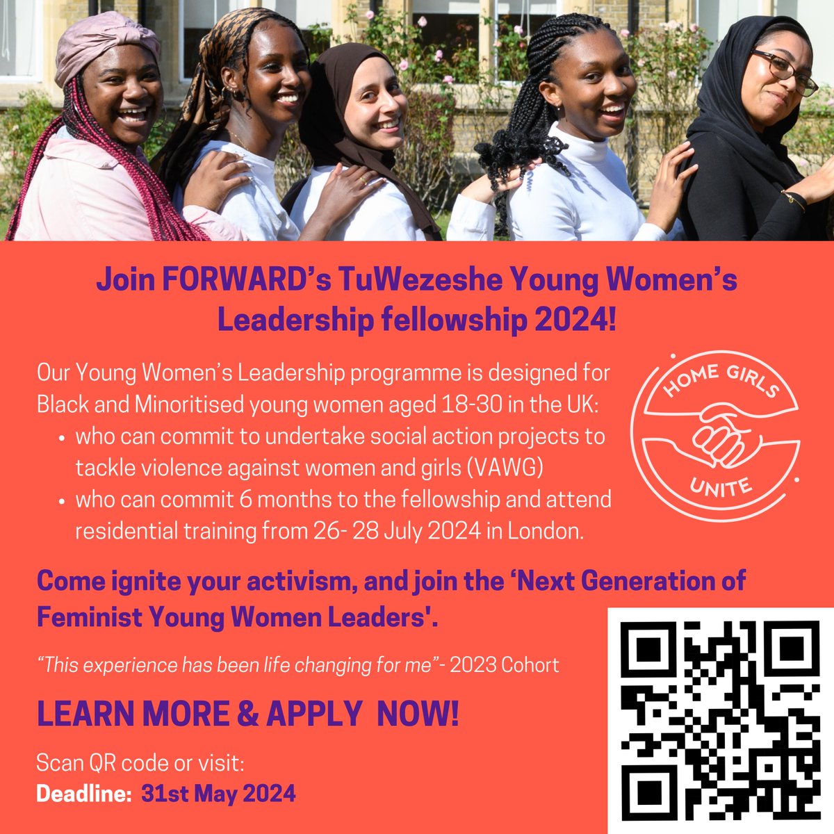 Heads up! 🚨 We're now accepting applications for our TuWezeshe young women's programme! 💜 If you're Interested in learning how to shape the agenda on VAWG, network & voice yourself on both national & international platforms, apply today: bit.ly/43zUnOj