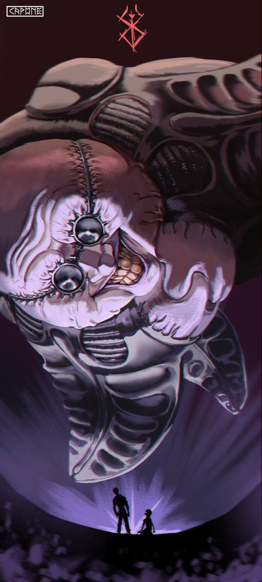 Caponeartm's tweet photo. UBIK,  Guts and Griffith. After 16 hours, it's finally over🙏🙏☠️ #BERSERK #fanart #illustrationart #illustration #digitalart https://t.co/GrpzxSYDm9