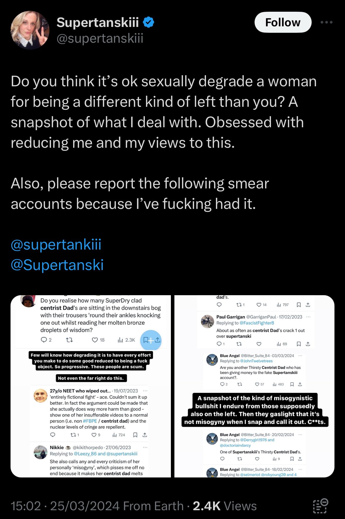 Supertanskiii ☭ Пародия on X: When have I photoshopped you onto soft porn  memes? When have I body shamed you? My account clearly says Parody in my  profile. I havent encouraged attacks