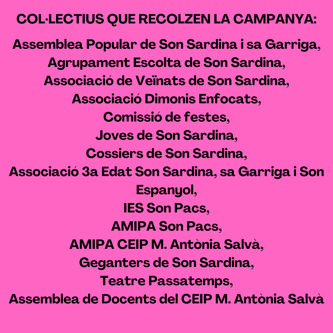 procespobleviu's tweet photo. Les entitats socials de Son Sardina iniciam campanya de recollida de signatures pq l'@ajuntpalma actui davant la manca d'espais que patim. La cronificació del problema i la creixent mercantilització de l'espai amenaçen el poble.

EXIGIM ESPAIS PÚBLICS I DE GESTIÓ POPULAR ⬇️ https://t.co/la0tPlKEn1