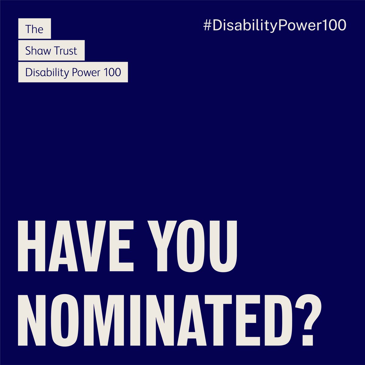 This year, we have 15 fantastic categories in the #DisabilityPower100 covering individuals, organisations and rising stars. Find the category information here: bit.ly/3IIY7DI Nominate now: bit.ly/3Vg8gz1 #DemandTheChange