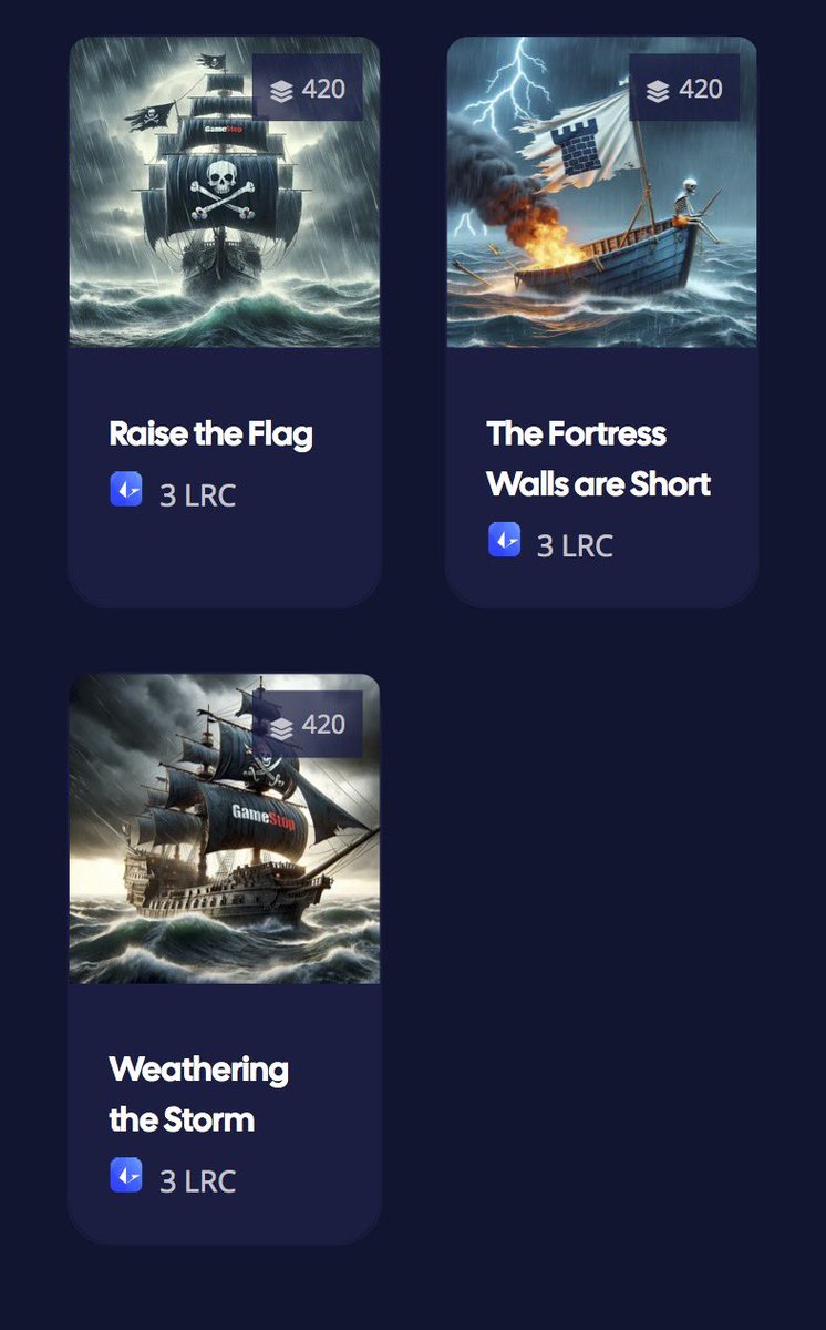 gmebuttstallion's tweet image. To celebrate #GME earnings releasing tomorrow, I’ve discounted all my art on #LoopExchange if you’d like any! 🖤❤️

Or if you you’d like one for free, just reply below with which one(s) and I’ll throw up a red packet! 🫡

loopexchange.art/collection/cat…

loopexchange.art/collection/the……