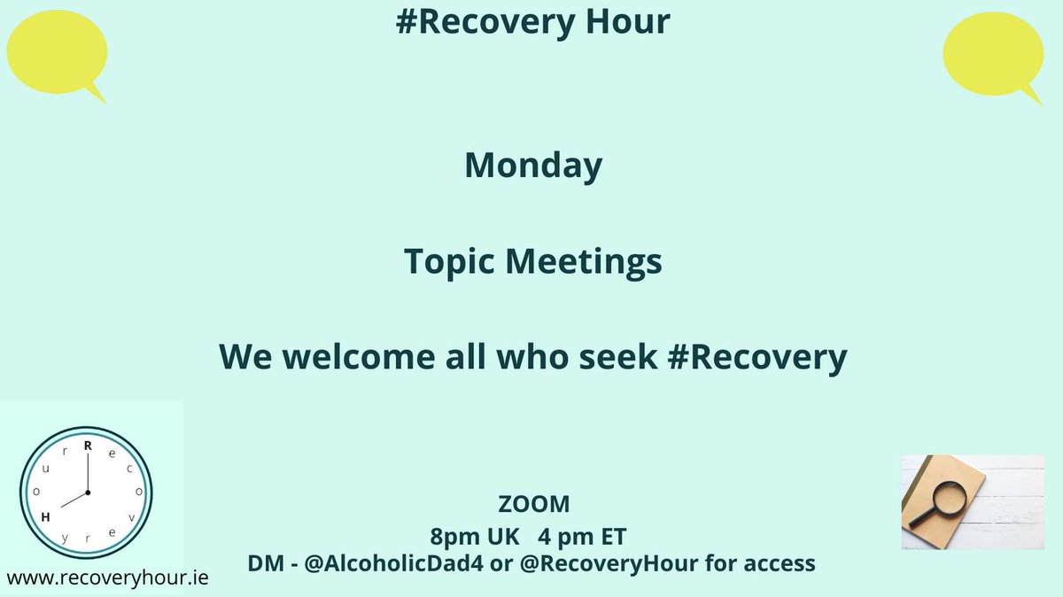 AlcoholicDad4's tweet photo. #RecoveryPosse
Unclenching the monday jaw and gritted teeth
#Recoveryhour, an all inclusive #recovery meeting for all who seek #recovery
We share experiences to help each other recover https://t.co/MzIYuHc7ov