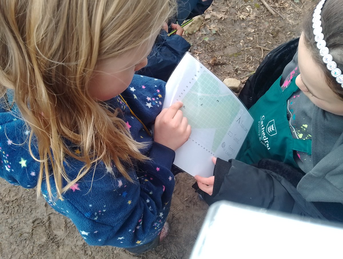 Year 4 had a go at using 4-figure grid references and maps while at Forest school.