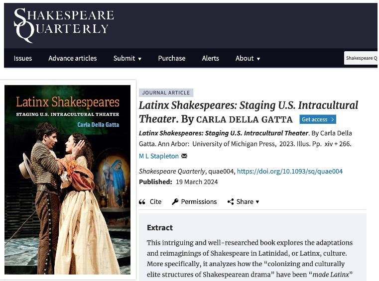 Thrilled to have my monograph, Latinx Shakespeares (open-access), reviewed in *Shakespeare Quarterly*. #Shakespeare #Latinx #teatro #theatre #RenTwitter
academic.oup.com/sq/advance-art…