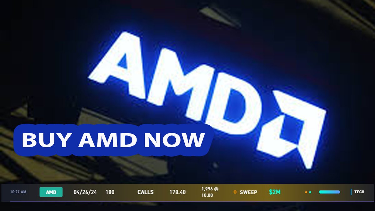 TradeFlow_US's tweet image. TRADE ALERT 🚨: Trader pays $2M for the AMD 180 calls with the April 26 expiry.  For real time alerts and analysis on option trades subscribe to our mailing list.#UnusualTradingActivity #OptionsAnalysis #TradingStrategies #FinancialForecasting #MarketWatch #InvestorReport #trade