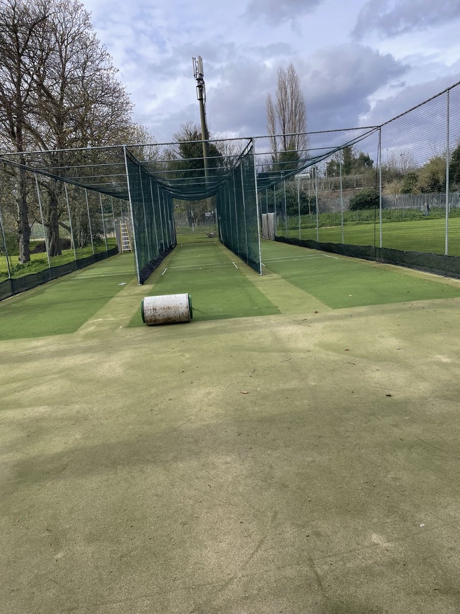A very enjoyable day with the Bexley CC ground staff putting up the nets not long before the start of the club cricket season 🏏