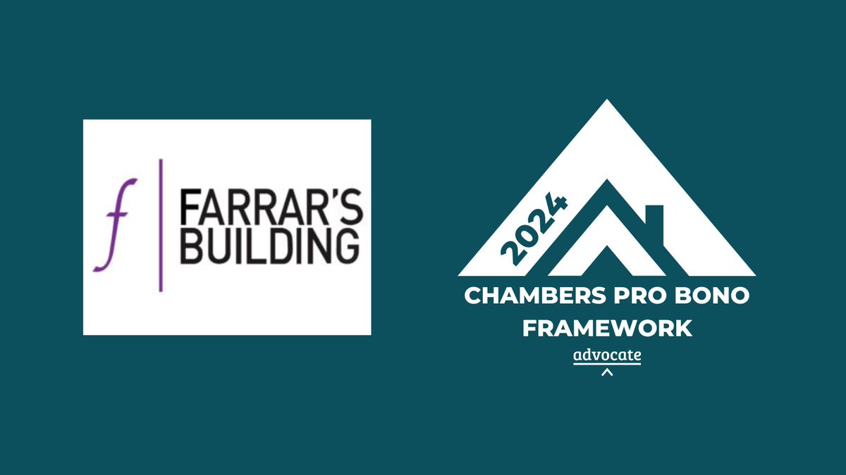 WeAreAdvocate's tweet photo. ➡️@farrarsbuilding is now a participating chambers of the Chambers Pro Bono Framework! Thank you for your commitment to #probono & #accesstojustice for all.
🔗Find out more about #TheFramework here ➡️ https://t.co/7VI5Yg9Vha https://t.co/tFlgKRgF06