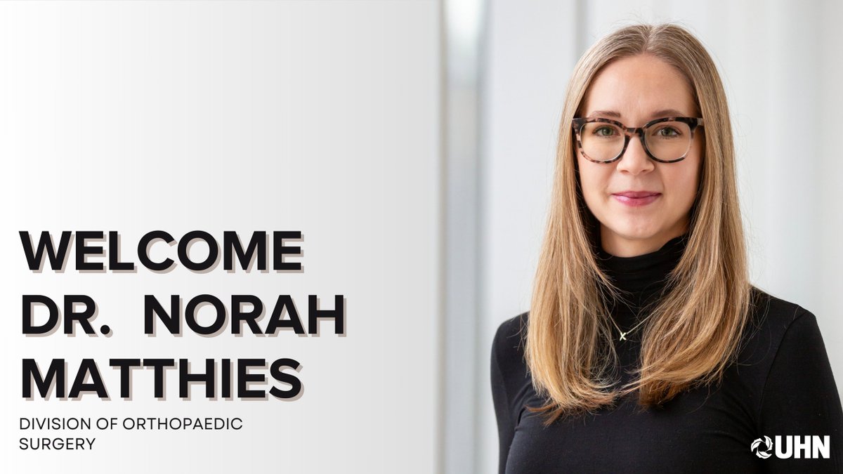 Thrilled to announce the addition of Dr. Norah Matthies to our team at @SchroederInst, @UHN! With expertise in sports medicine and a dedication to enhancing quality and safety in patient care, Dr. Matthies will make a significant impact on #teamUHN. Welcome aboard, Dr. Matthies!