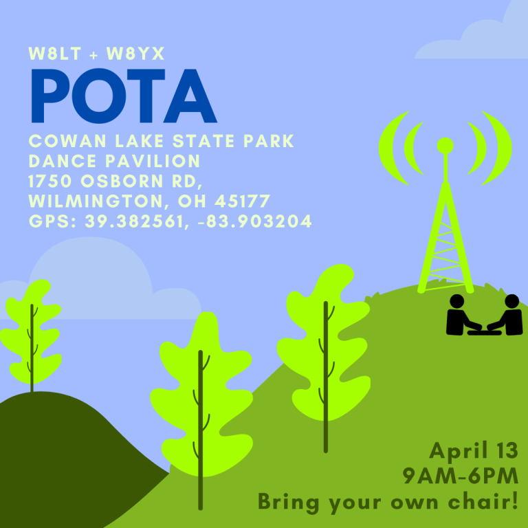 We are partnering with W8YX for a joint Parks on the Air (POTA) event on April 13th, 9 AM to 6 PM (UTC-4)

Students and alumni welcome!

Otherwise, find us on the air!

u.osu.edu/w8lt/2024/03/2…

#ParksOnTheAir #POTA #HamRadio #AmateurRadio #hamr #parks #OhioState #Columbus #Ohio