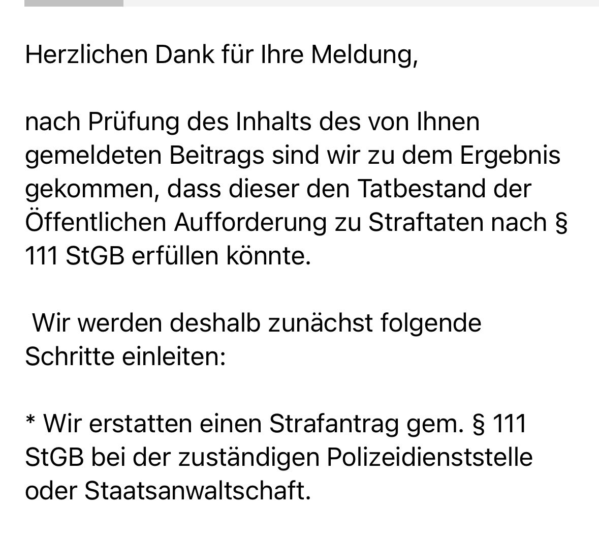 Ein paar Tage hat es gedauert. Ich hoffe er bekommt dafür, was er verdient hat