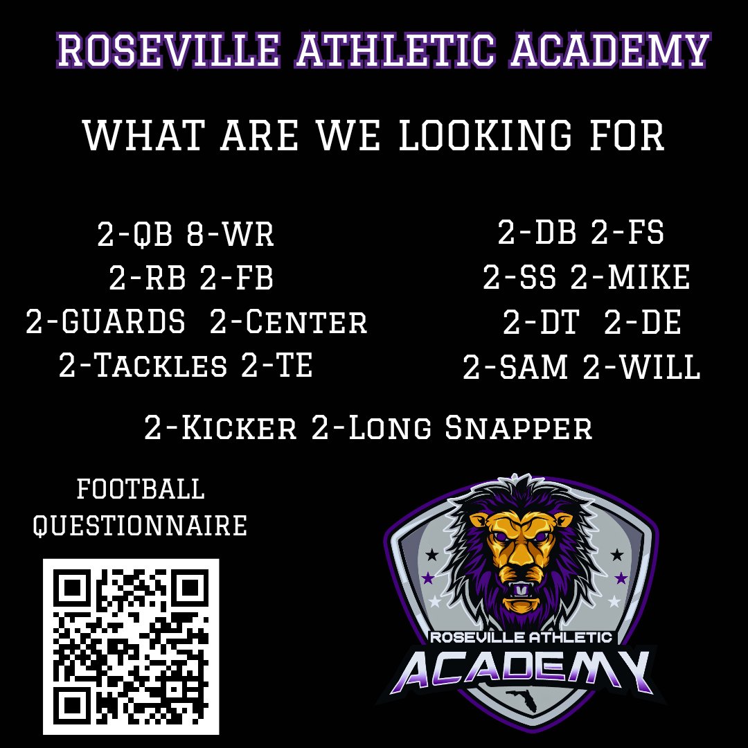 'Attention to all aspiring college football stars in the class of 2023-2024! If you're eager to showcase your skills on the gridiron, we want YOU on our team. Don't let this opportunity pass you by. Contact us with your name and position at 386-361-8088, #Recruit #FootballDreams