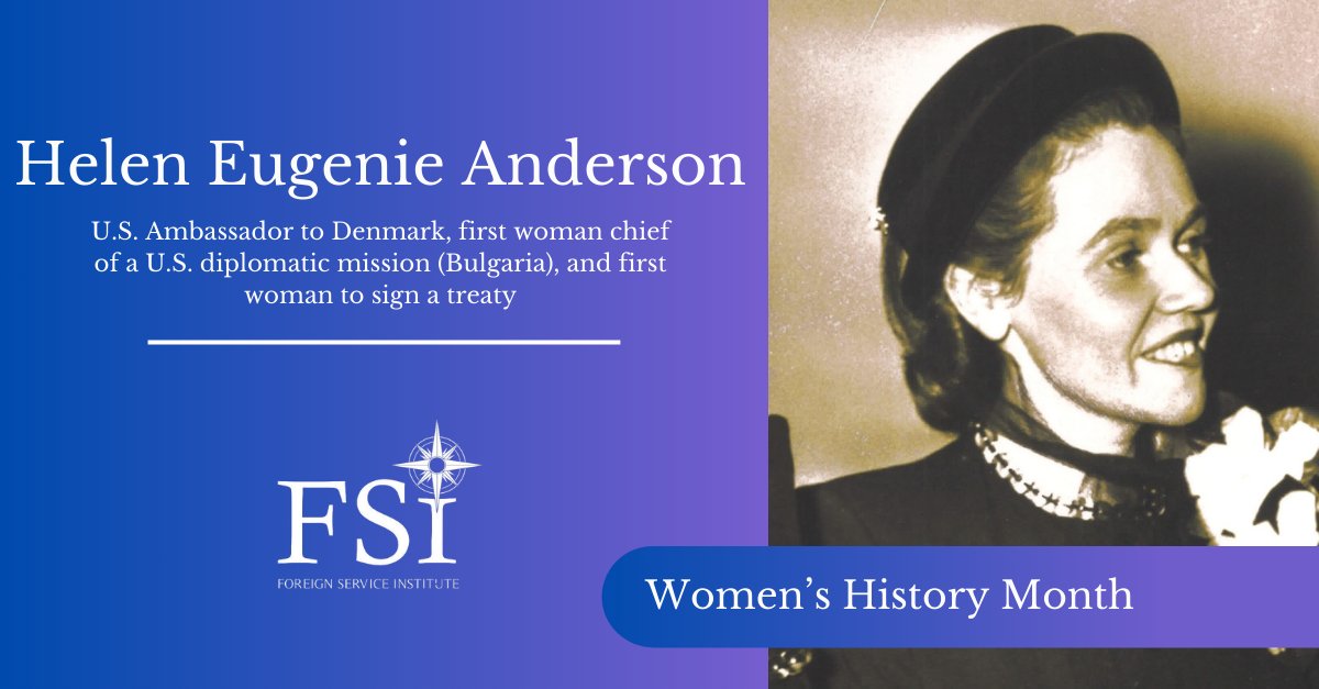 Helen Eugenie Anderson was a skillful diplomat, political activist and foreign affairs expert who achieved many historic firsts. Anderson was appointed U.S. Ambassador to Denmark in 1949. In 1951, she helped negotiate an agreement to allow the U.S. to use air bases in Greenland…