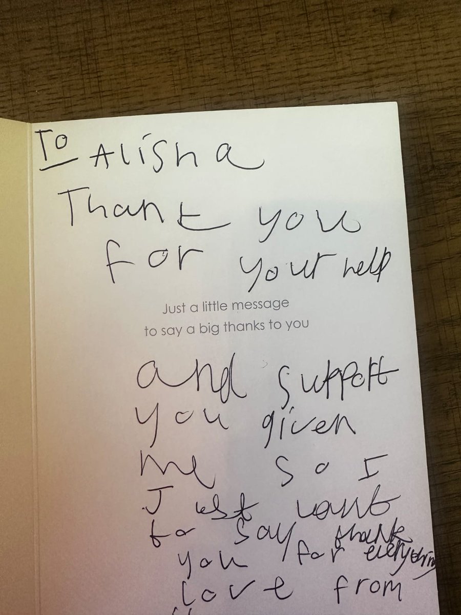 Alisha received this very thoughtful card and little handmade gifts from one of the young people being supported by Got Your Back in Cheshire. <a href="/AssocPCCs/">Association of Police and Crime Commissioners</a> <a href="/MOJGovUK/">Ministry of Justice</a> <a href="/CheshirePCC/">Police and Crime Commissioner for Cheshire</a> <a href="/cheshirepolice/">Cheshire Police</a> <a href="/Cheshire_PS/">Cheshire Probation</a>
