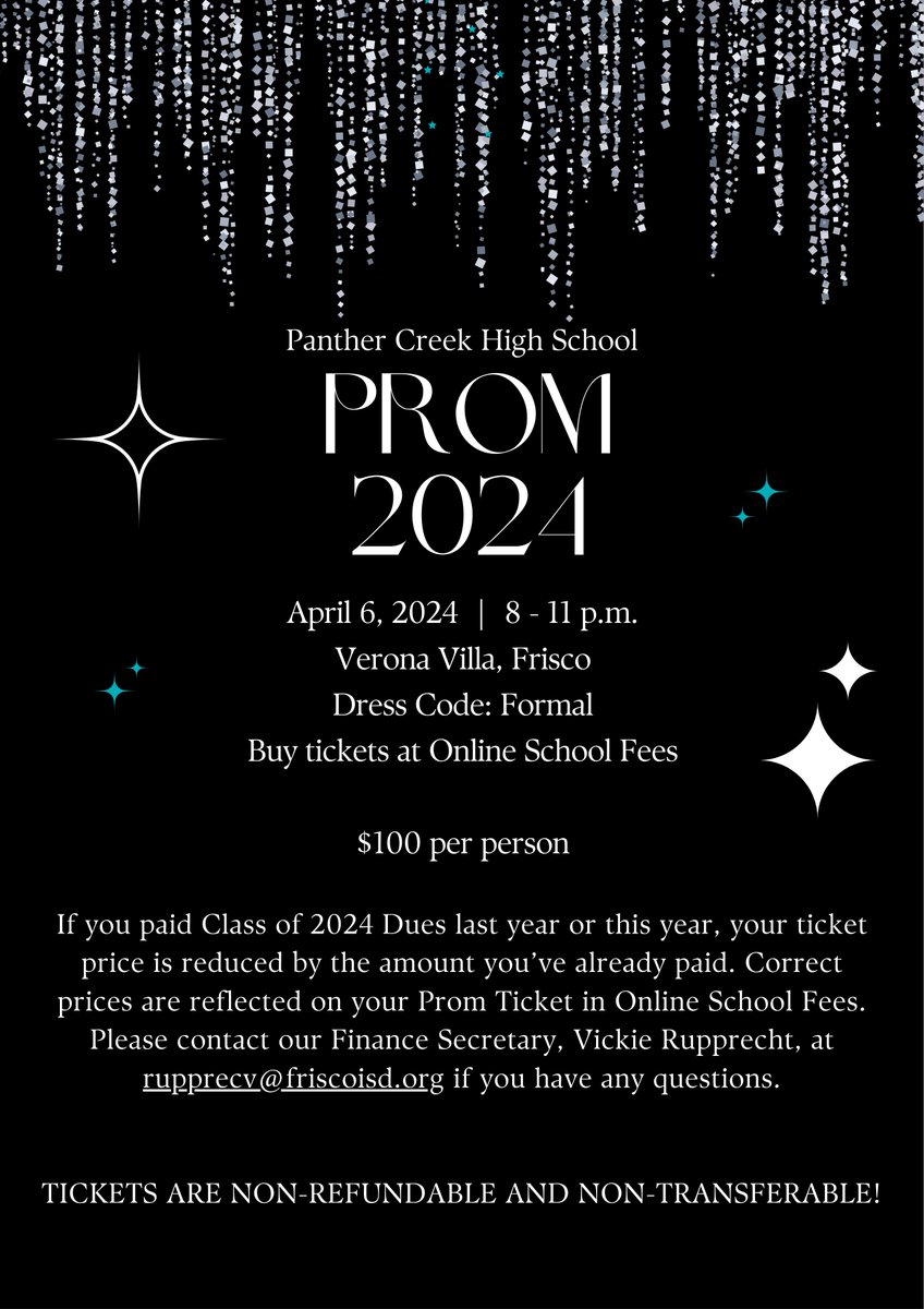 Only 2 weeks left until our first-ever senior prom! You will not want to miss this event. Get your tickets today!