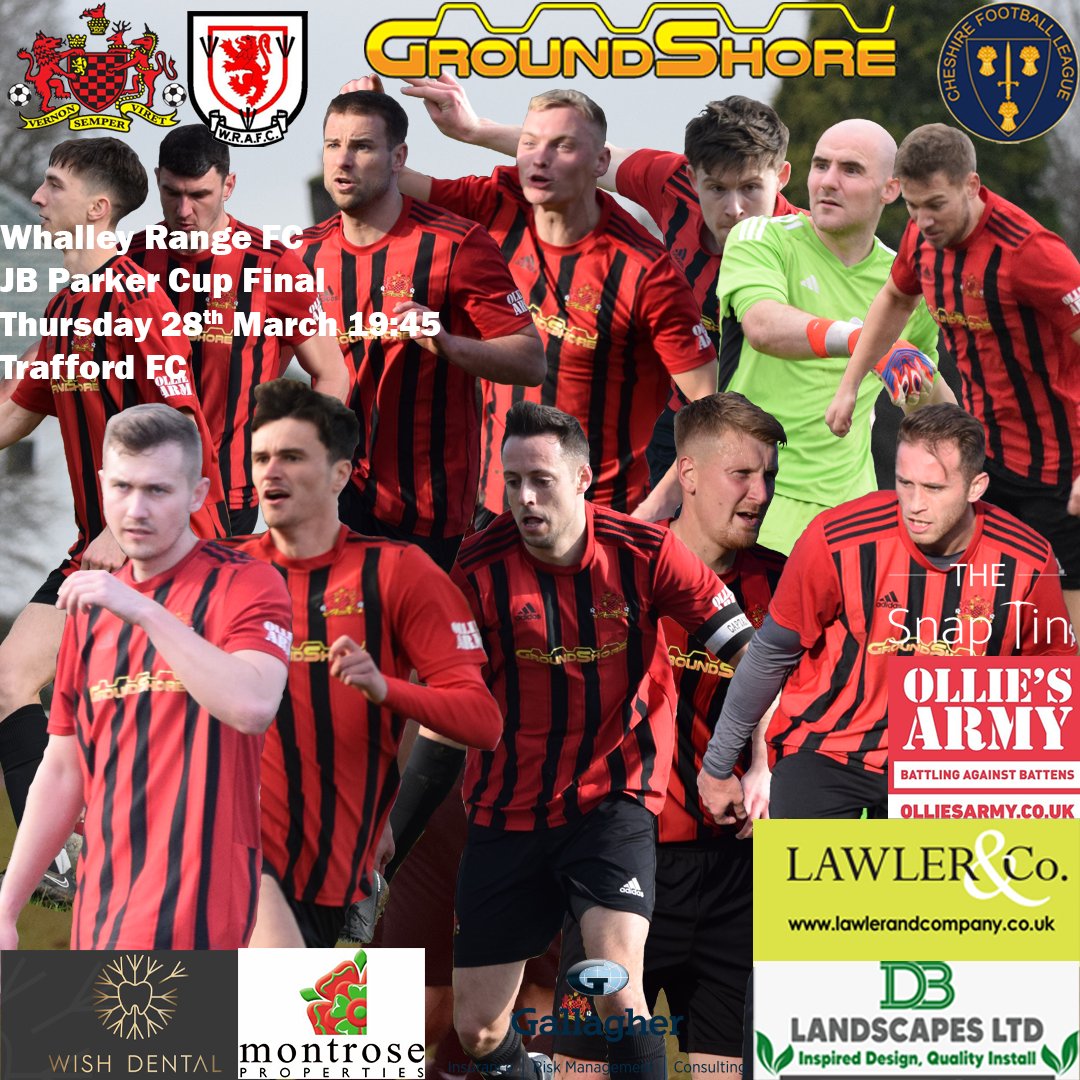 This week the First Team face <a href="/WRAFC1stTeam/">Whalley Range AFC</a> in the Final of the <a href="/CheshireFL/">Cheshire Football League ⚽️</a> JB Parker Cup 
📍Shawe View Stadium (<a href="/FCTrafford/">Trafford FC</a>)
Kick off 19:45
Come down and support the team
£5 adults
£2 concessions