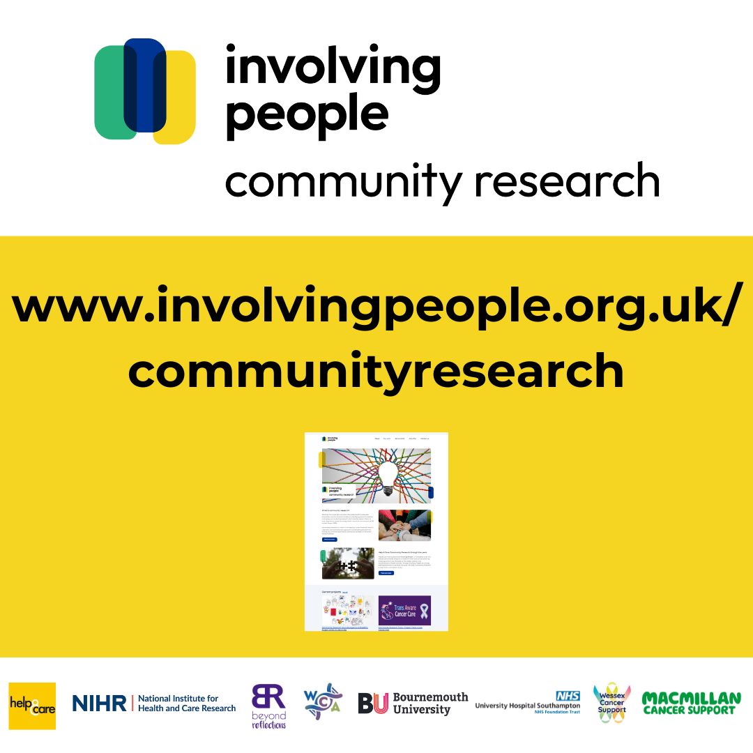 Find out more about the partnership work we are involved with, aiming to reduce inequalities in #Cancer care. You can read information, blogs and sign up for updates at the brand-new Community Research website: involvingpeople.org/community-rese…